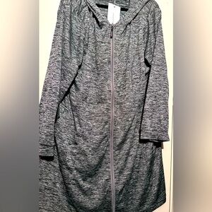 Bloomchic NWT gray light weight front zip jacket size 18/20 oversized